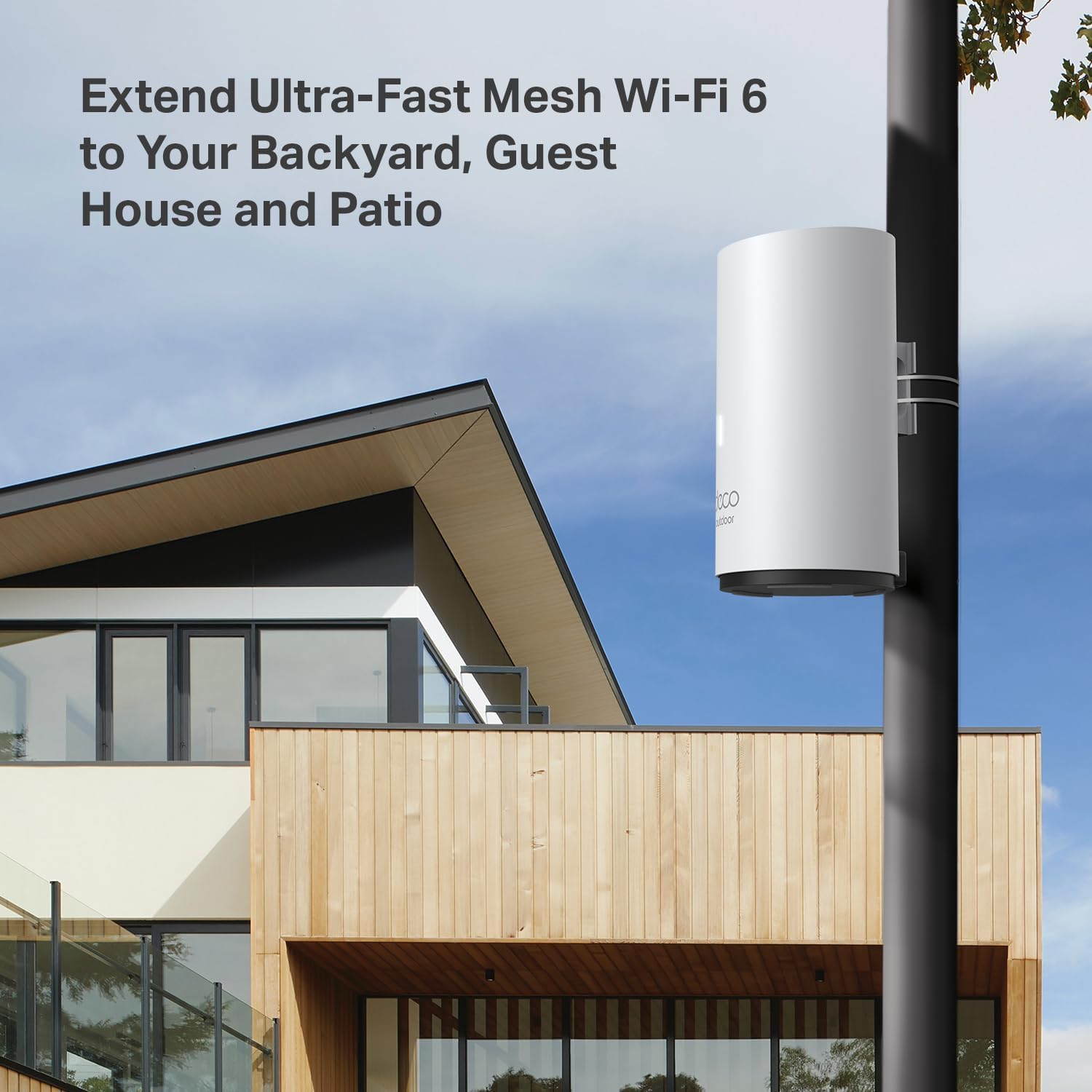 TP-Link Deco Outdoor WiFi (X50-Outdoor) – AX3000 Dual Band WiFi 6, Dual Gigabit Ports, Weatherproof, Works with Deco Mesh, Pole/Wall/Table Mount, 1-Pack