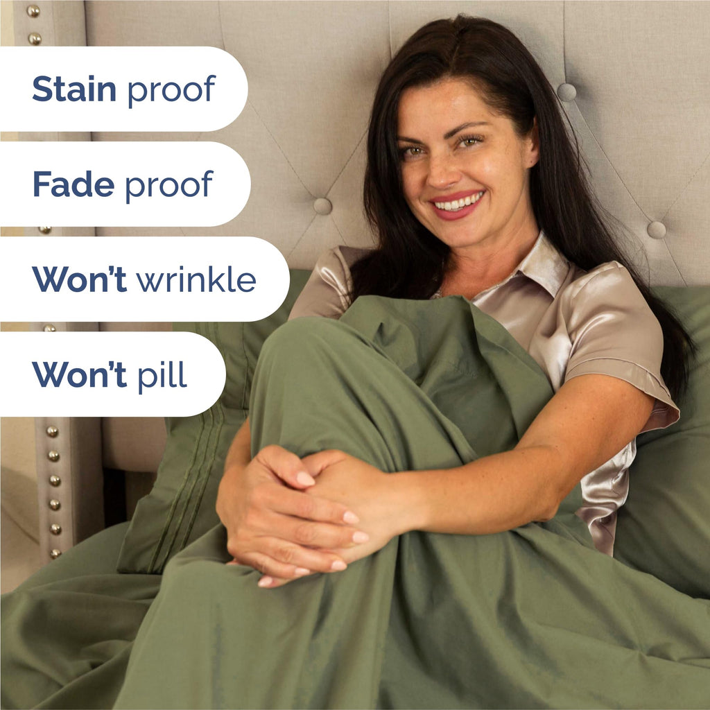 King Size 4 Piece Sheet Set - Comfy Breathable & Cooling Sheets - Hotel Luxury Bed Sheets for Women and Men - Deep Pockets, Easy-Fit, Soft and Wrinkle Free Sheets - Sage Green Oeko-Tex Bed Sheet Set