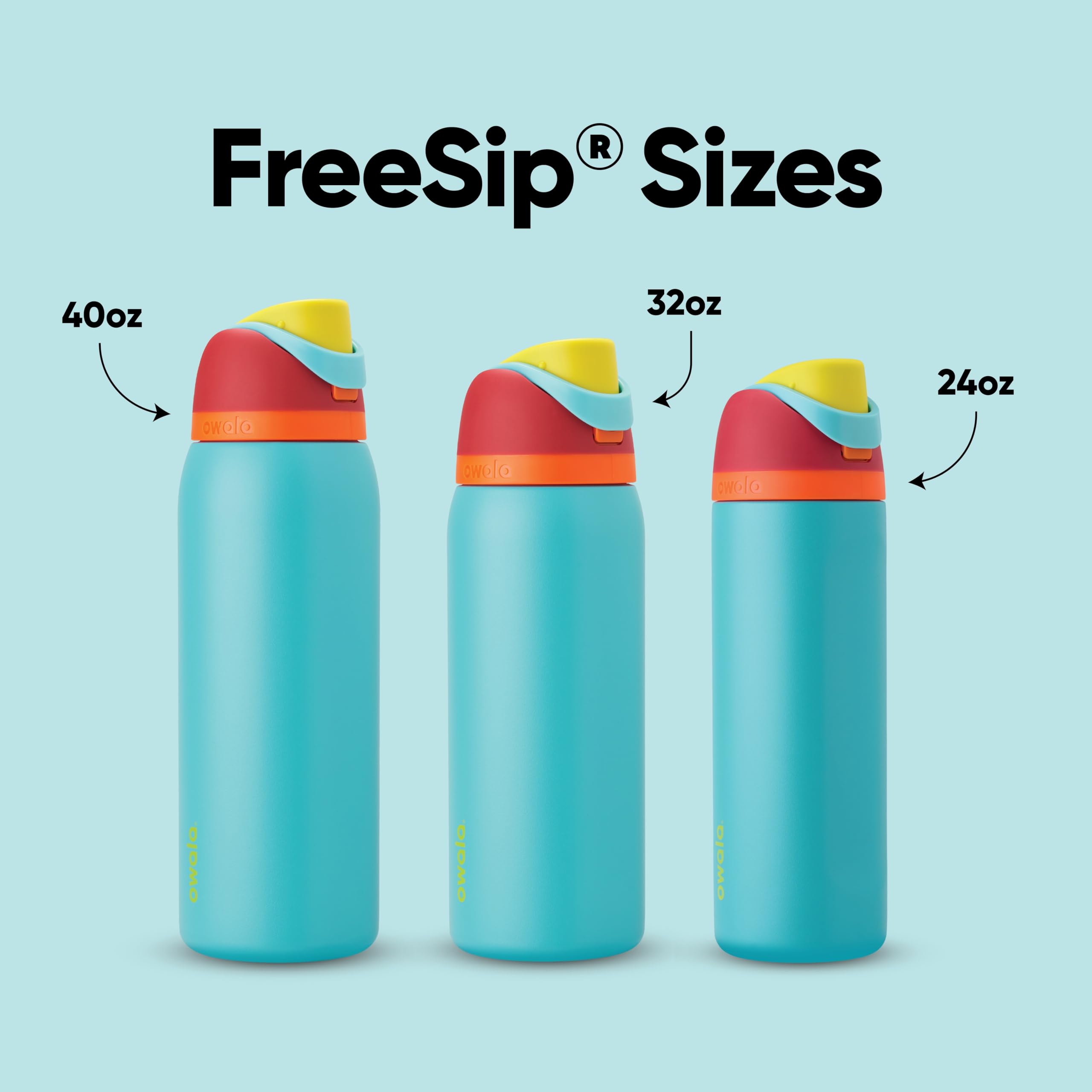 Owala FreeSip Insulated Stainless Steel Water Bottle with Straw, BPA-Free Sports Water Bottle, Great for Travel, 40 Oz, Summer Sweetness