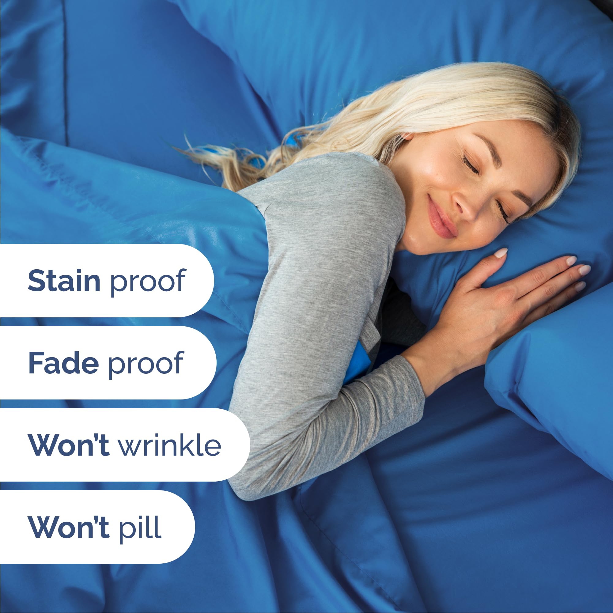Queen Size 4 Piece Sheet Set - Comfy Breathable & Cooling Sheets - Hotel Luxury Bed Sheets for Women & Men - Deep Pockets, Easy-Fit, Soft and Wrinkle Free Sheets - Royal Blue Oeko-Tex Bed Sheet Set