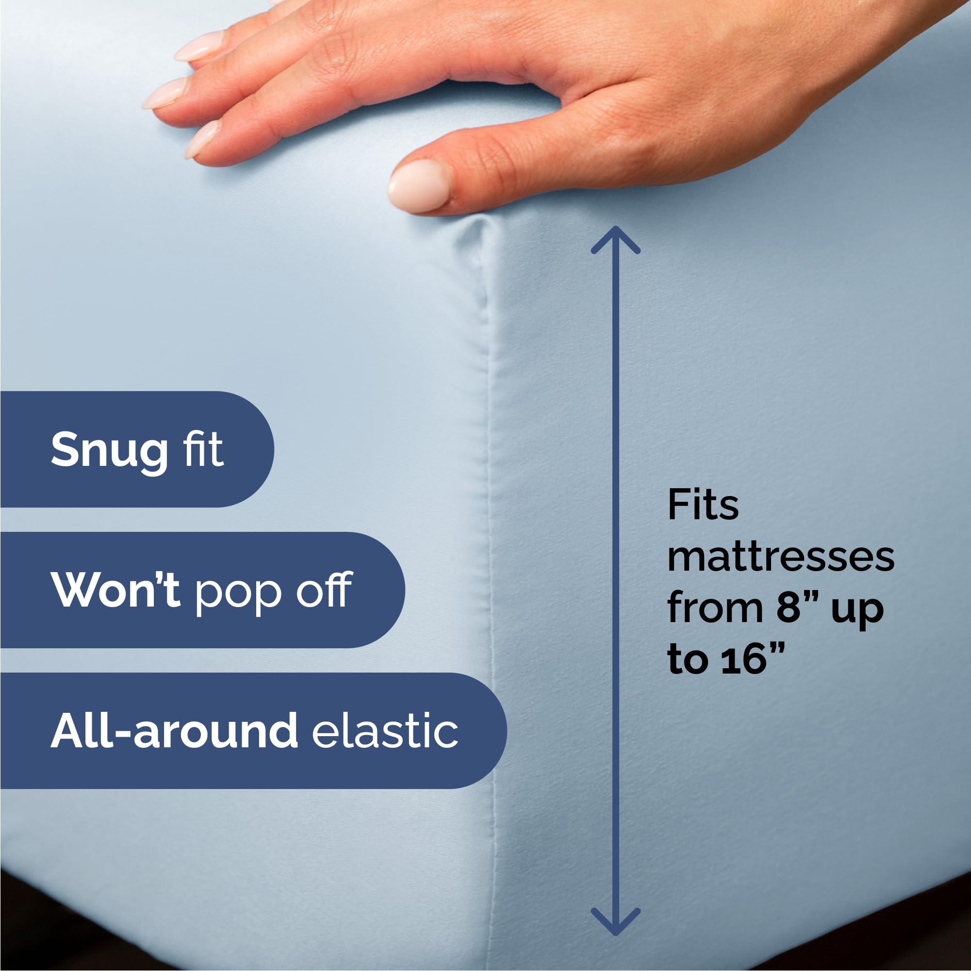 Queen Size 4 Piece Sheet Set - Comfy Breathable & Cooling Sheets - Hotel Luxury Bed Sheets for Women & Men - Deep Pockets, Easy-Fit, Extra Soft & Wrinkle Free Sheets - Sky Blue Oeko-Tex Bed Sheet Set