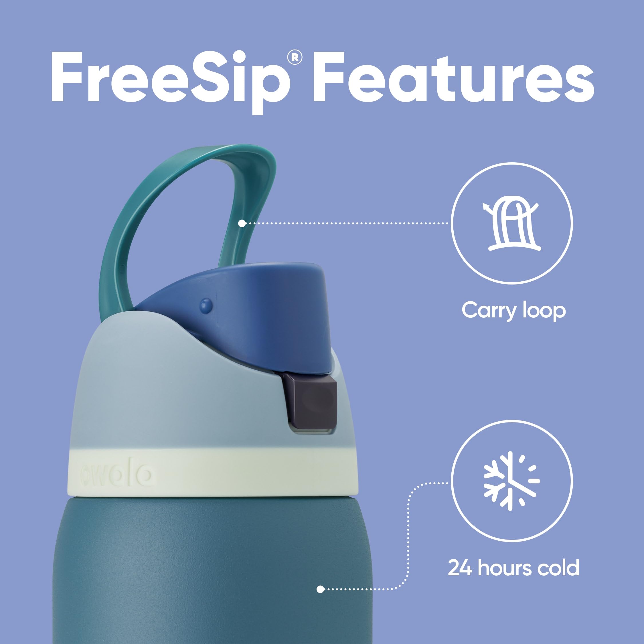 Owala FreeSip Insulated Stainless Steel Water Bottle with Straw, BPA-Free Sports Water Bottle, Great for Travel, 40 Oz, Denim