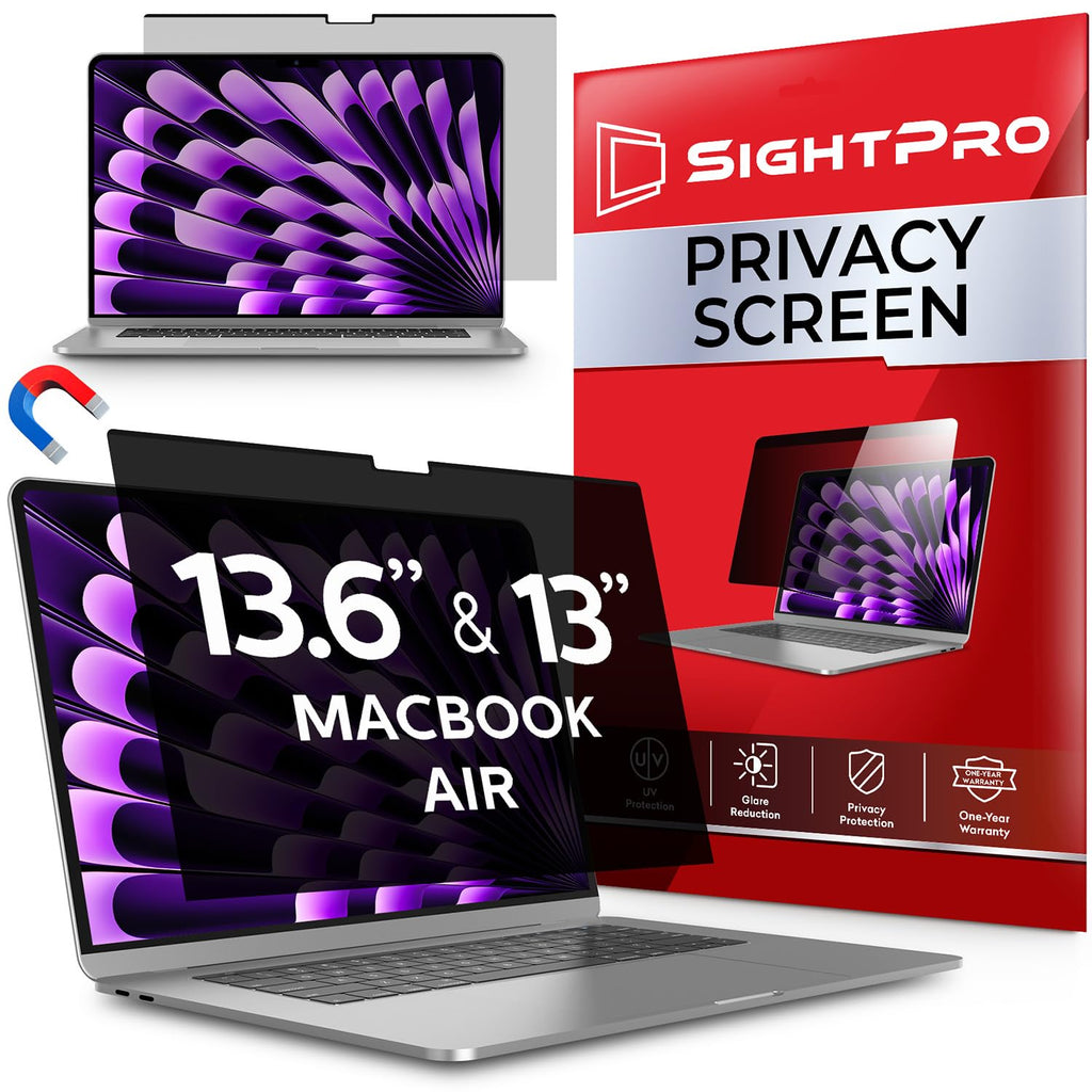 SightPro Magnetic Privacy Screen for MacBook Air 13 & 13.6 Inch (2022-2026, M2-M5) Patented Removable Laptop Privacy Filter Shield and Protector