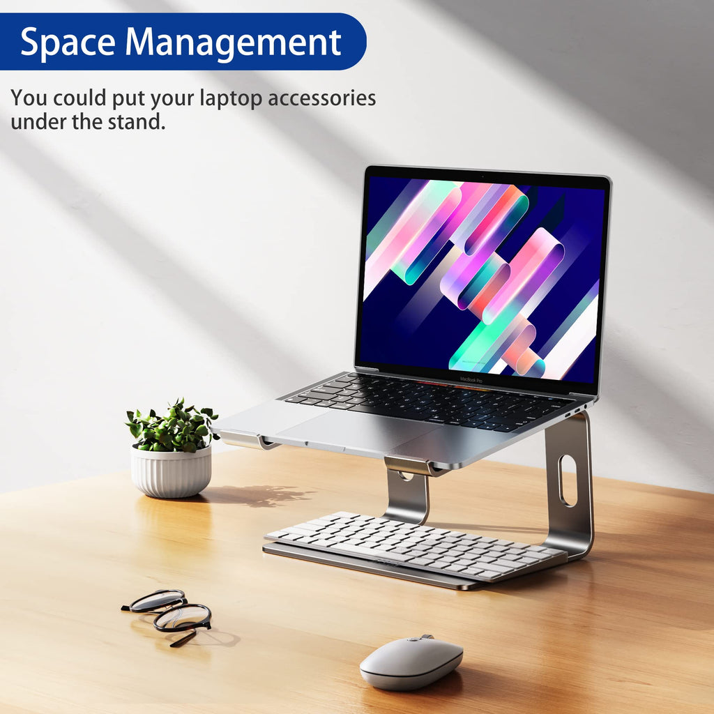 BESIGN LS03 Aluminum Laptop Stand, Ergonomic Detachable Computer Stand, Notebook Holder, Laptop Mount Compatible with Air, Pro, Dell, HP, Lenovo More 10-15.6" Laptops, Gray