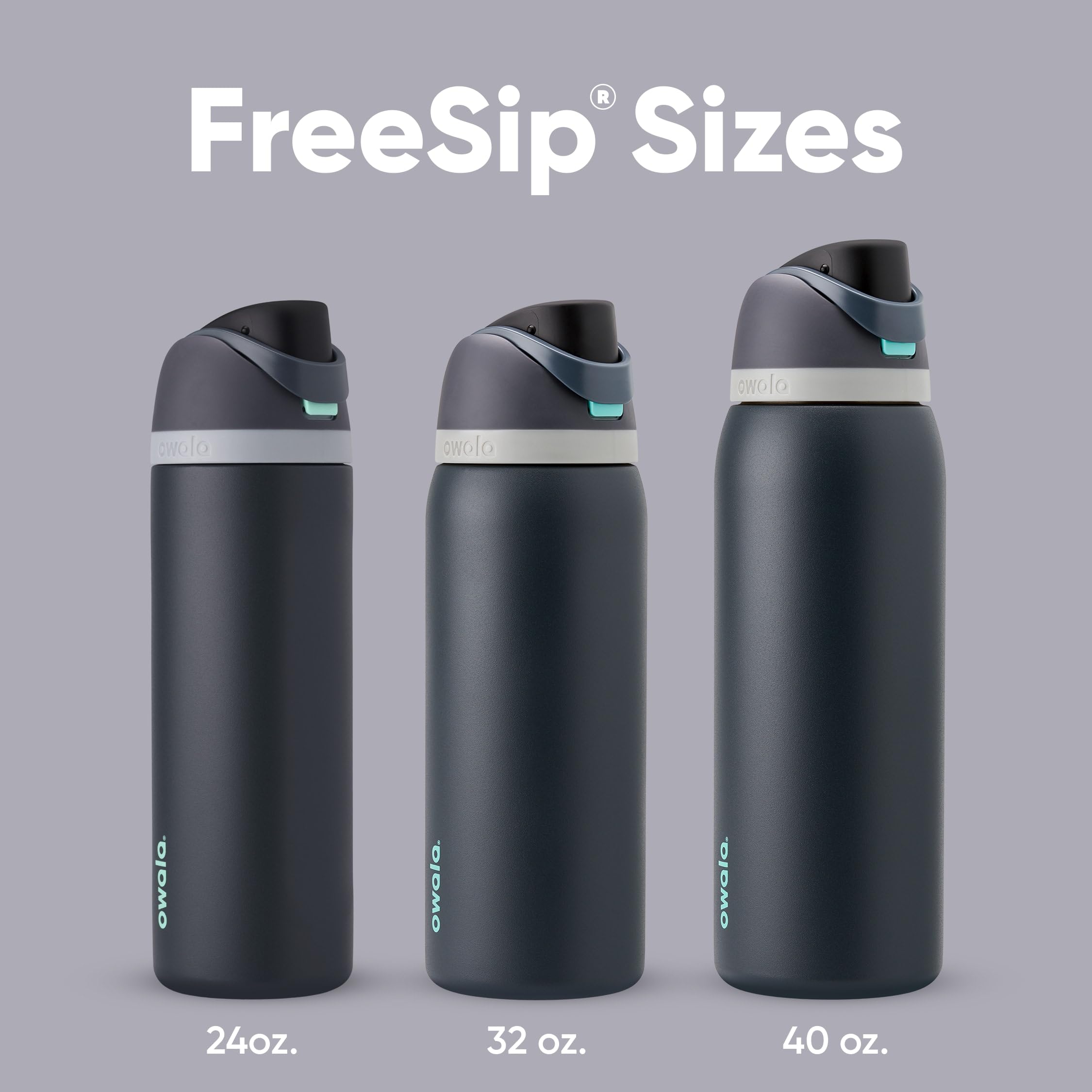 Owala FreeSip Insulated Stainless Steel Water Bottle with Straw for Sports and Travel, BPA-Free, 32oz, Foggy Tide
