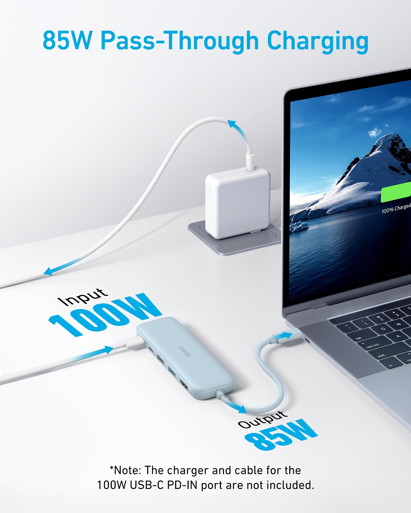 Anker USB C Hub, 5-in-1 USBC to HDMI Hub with 4K Display, 5Gbps USB-C and 2 5Gbps USB-A Data Ports for MacBook Pro, MacBook Air, Dell XPS, Lenovo Thinkpad, HP Laptops and More (Blue)