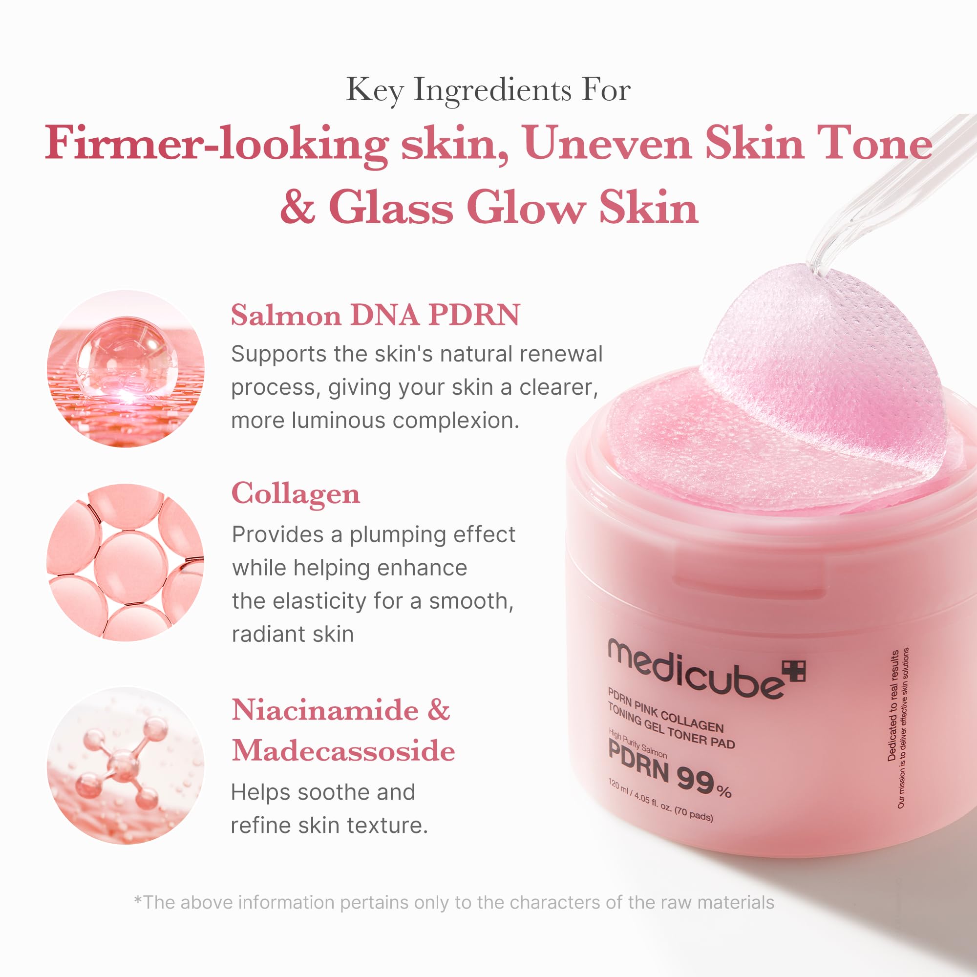 medicube Toner Pads Salmon DNA PDRN Pink Collagen Jelly Pad | Korean Gel Toner Pad | Niacinamide, Madecassoside, Retinol | Soothing, Radiance, Uneven Skin Tone | Korean Skin Care | 70 Pads (1 Pack)
