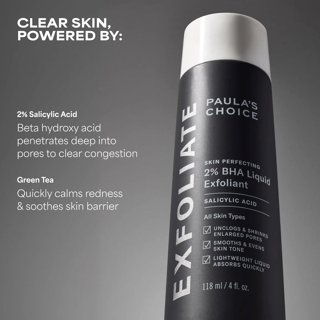 Paula's Choice SKIN PERFECTING 2% BHA Liquid Exfoliant with Salicylic Acid, Facial Polish for Pores, Wrinkles & Fine Lines, Suitable for Blackhead-Prone Skin, Fragrance-Free (5 Fl Oz (Pack of 2))