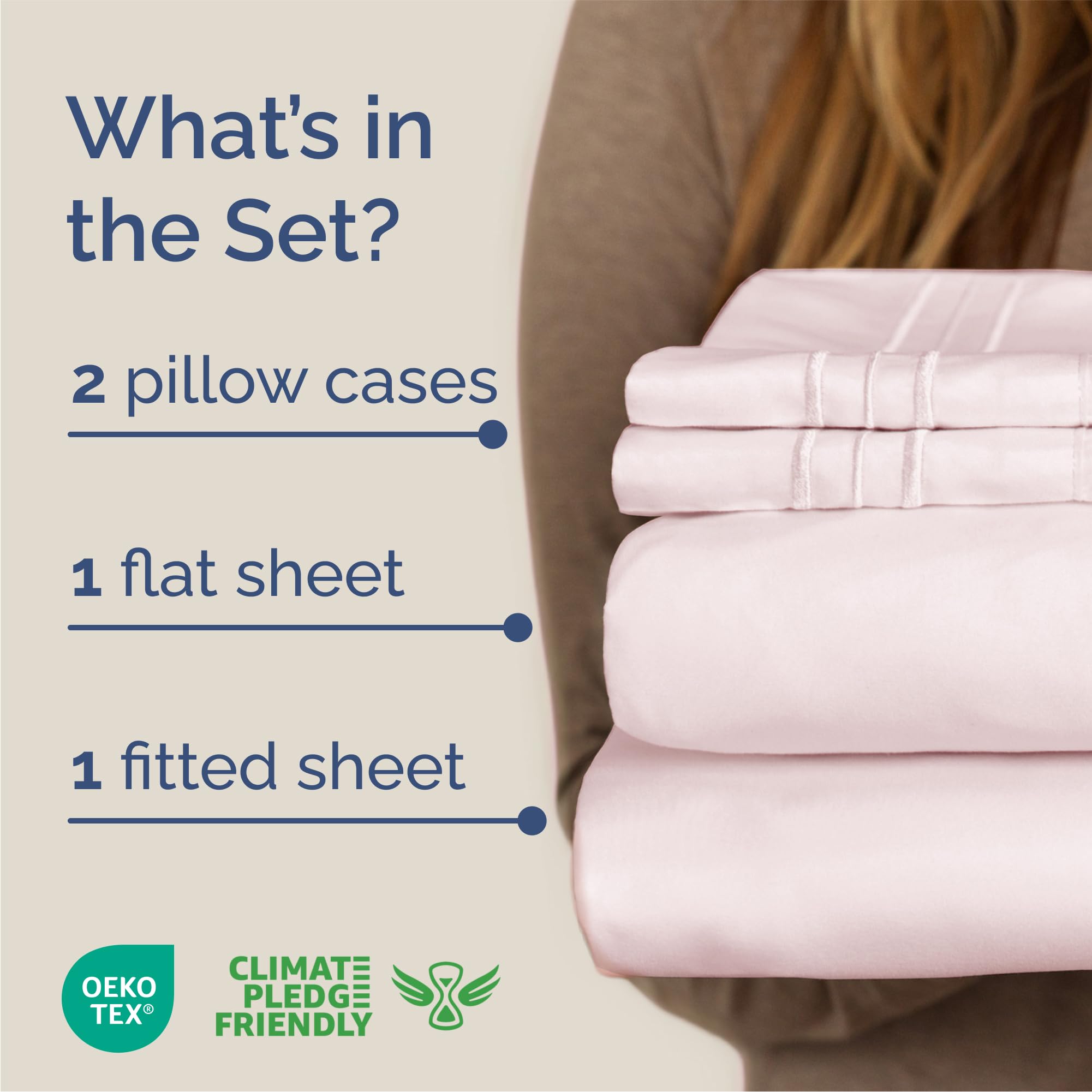 Queen Size 4 Piece Sheet Set - Comfy Breathable & Cooling Sheets - Hotel Luxury Bed Sheets for Women & Men - Deep Pockets, Easy-Fit, Soft & Wrinkle Free Sheets - Lavender Pink Oeko-Tex Bed Sheet Set