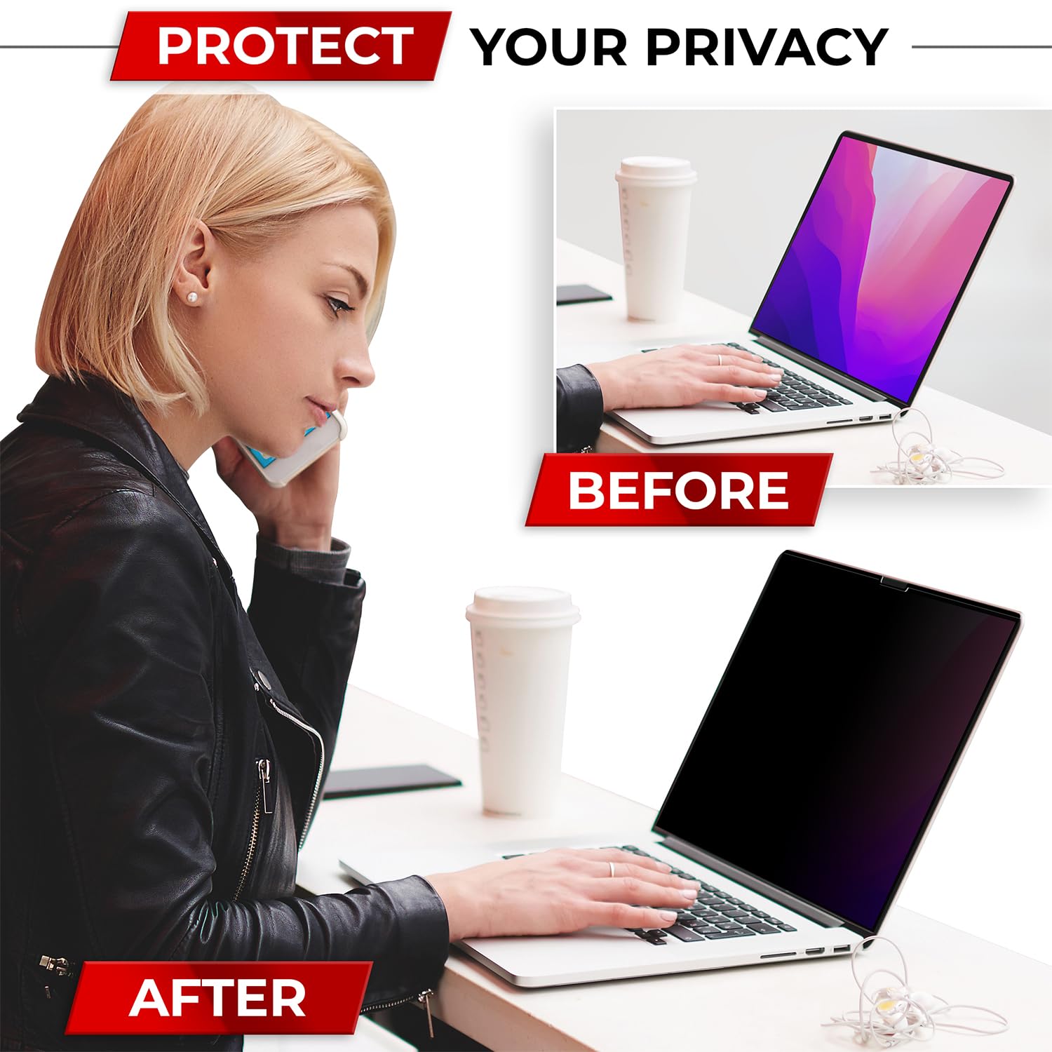 SightPro Magnetic Privacy Screen for MacBook Pro 13 Inch (2016, 2017, 2018, 2019, 2020, 2021, 2022, M1, M2) Patented Removable Laptop Privacy Filter Shield and Protector