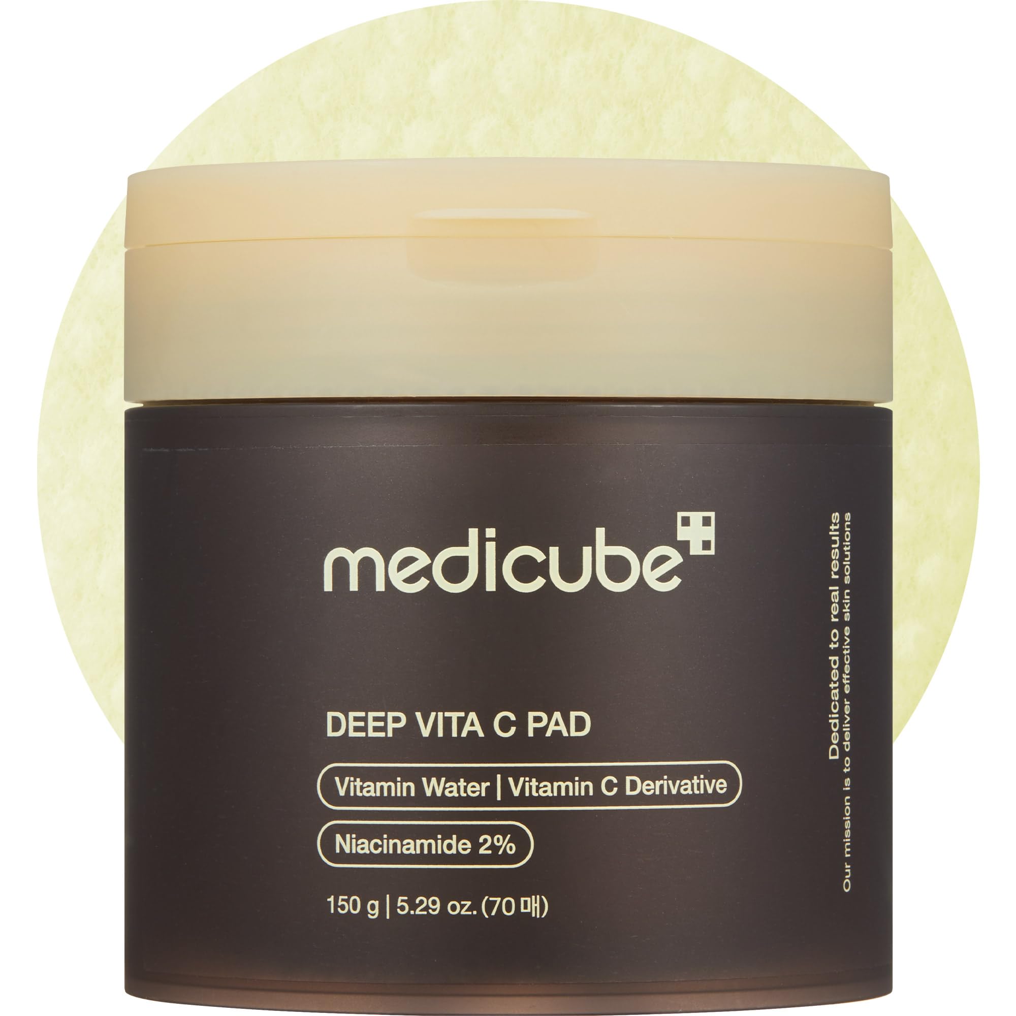 medicube Toner Pads Deep Vita C Facial Toner Pad for Uneven Skin Tone & Texture | Vitamin Water and 3 Types of Vitamin, Deeply Hydrating & Resurfacing Pad | Korean Skin Care, 70 Pads (1 Pack)