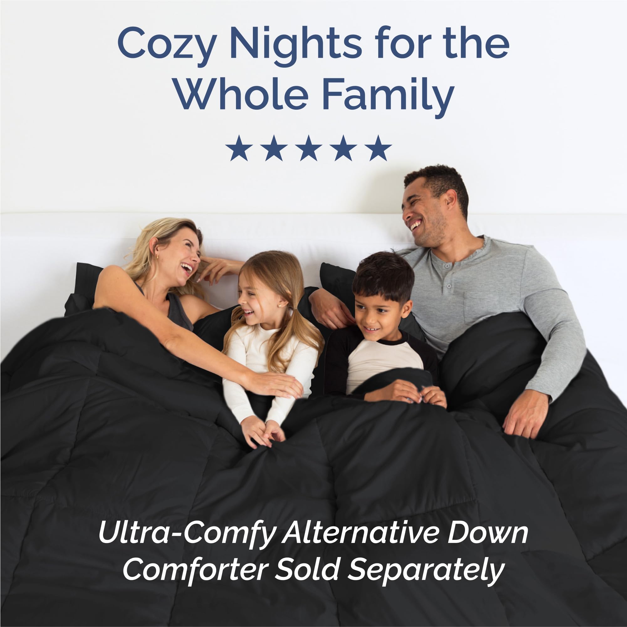 King Size 4 Piece Sheet Set - Comfy Breathable & Cooling Sheets - Hotel Luxury Bed Sheets for Women & Men - Deep Pockets, Easy-Fit, Extra Soft and Wrinkle Free Sheets - Black Oeko-Tex Bed Sheet Set