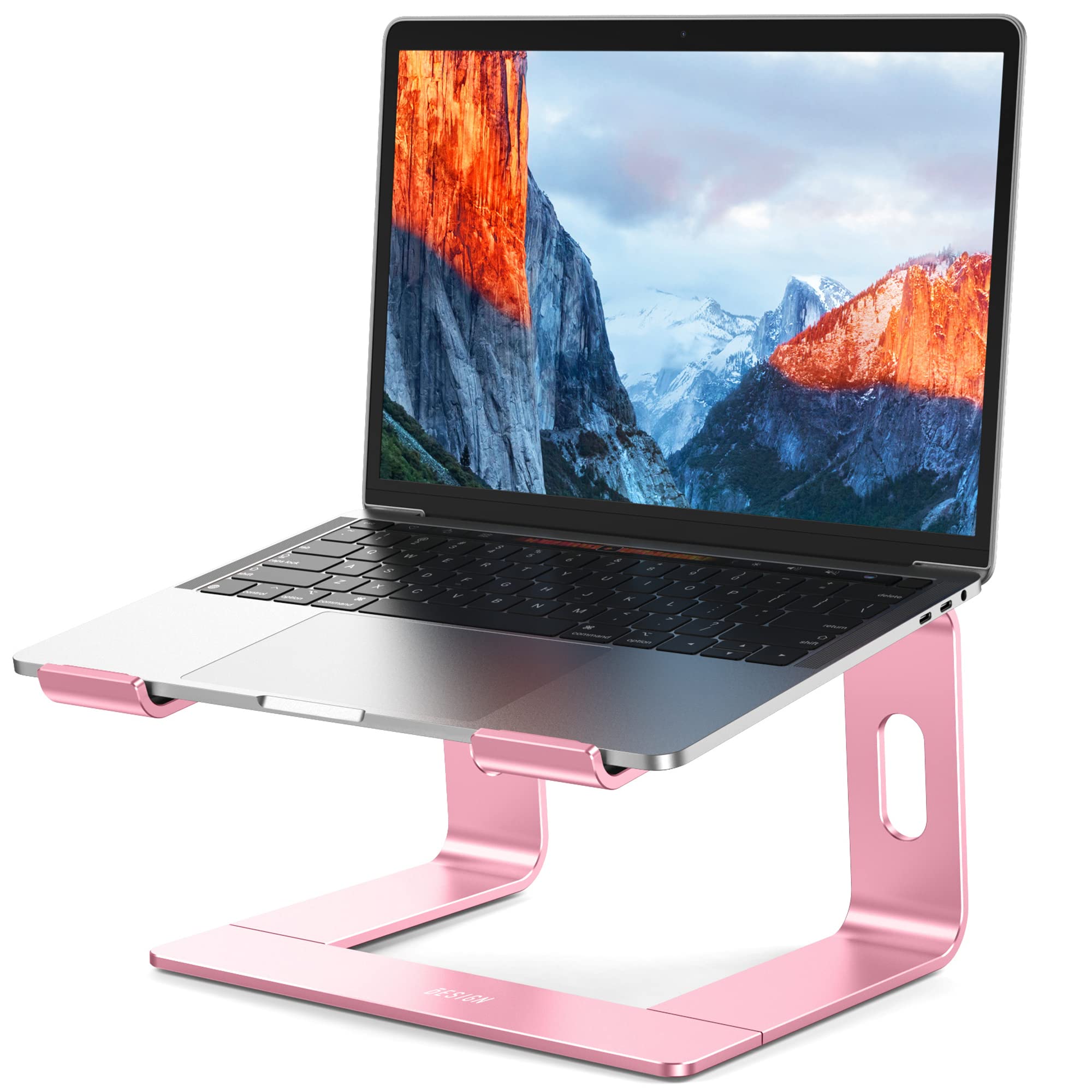 BESIGN LS03 Aluminum Laptop Stand, Ergonomic Detachable Computer Stand, Notebook Riser, Laptop Mount Compatible with Air, Pro, Dell, HP, Lenovo More 10-15.6" Laptops, Pink