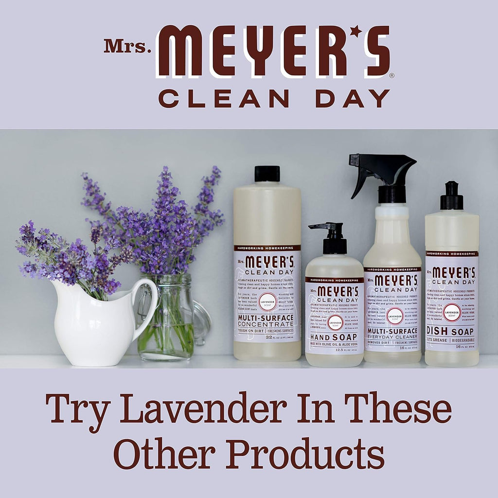 MRS. MEYER'S CLEAN DAY Hand Soap Refill, Made with Essential Oils, Lavender, 33 fl. oz - Pack of 6