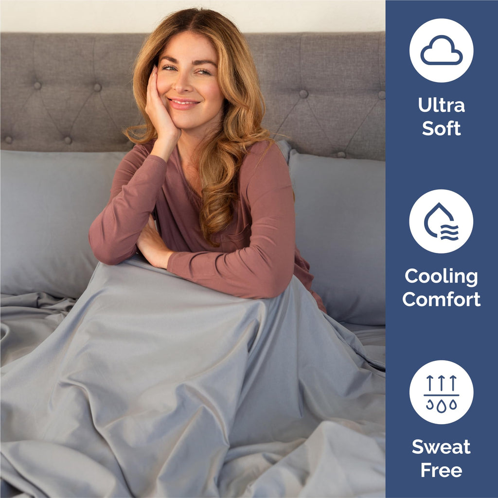 King Size 4 Piece Sheet Set - Comfy Breathable & Cooling Sheets - Hotel Luxury Bed Sheets for Women and Men - Deep Pockets, Easy-Fit, Soft and Wrinkle Free Sheets - Steel Blue Oeko-Tex Bed Sheet Set