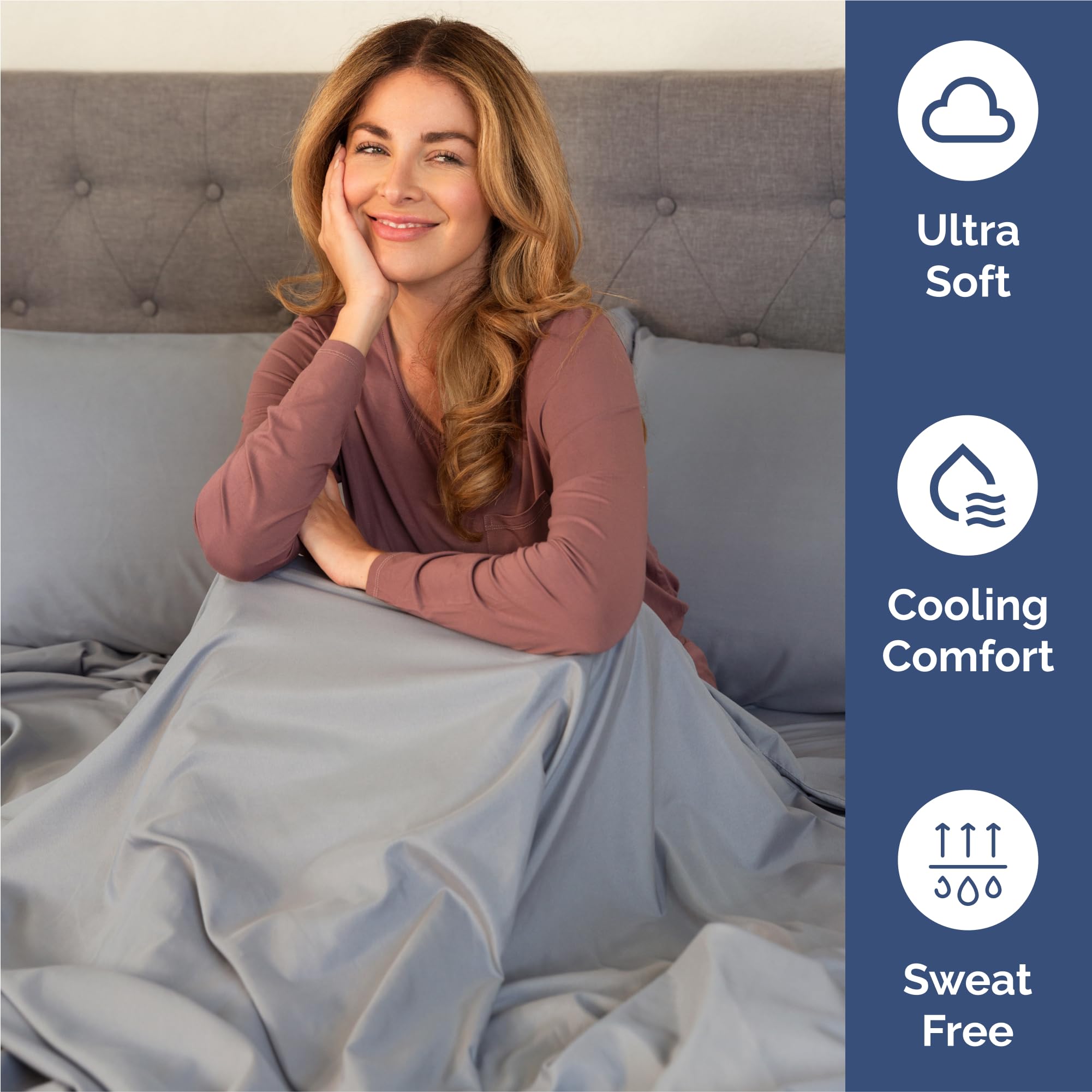 King Size 4 Piece Sheet Set - Comfy Breathable & Cooling Sheets - Hotel Luxury Bed Sheets for Women and Men - Deep Pockets, Easy-Fit, Soft and Wrinkle Free Sheets - Steel Blue Oeko-Tex Bed Sheet Set