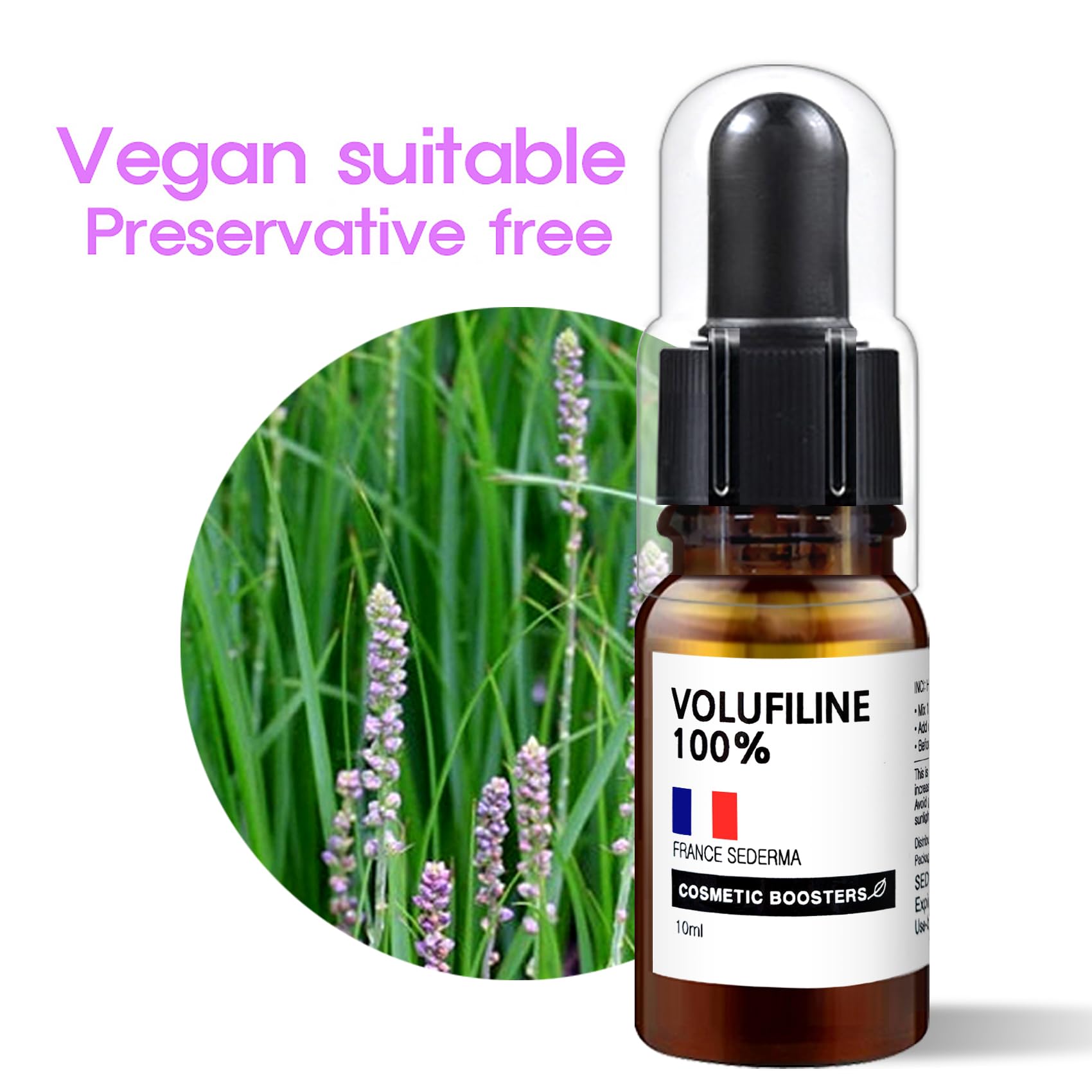 [ Volufiline 10ml ] Cosmetic Ingredient - 100% Volufiline 10ml(0.34 fl. oz) France SEDERMA | Cosmetic Grade | For face and body Improve Skin Elasticity, Wrinkle Improvement