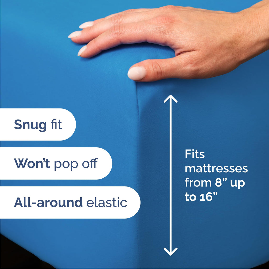 Queen Size 4 Piece Sheet Set - Comfy Breathable & Cooling Sheets - Hotel Luxury Bed Sheets for Women & Men - Deep Pockets, Easy-Fit, Soft and Wrinkle Free Sheets - Royal Blue Oeko-Tex Bed Sheet Set