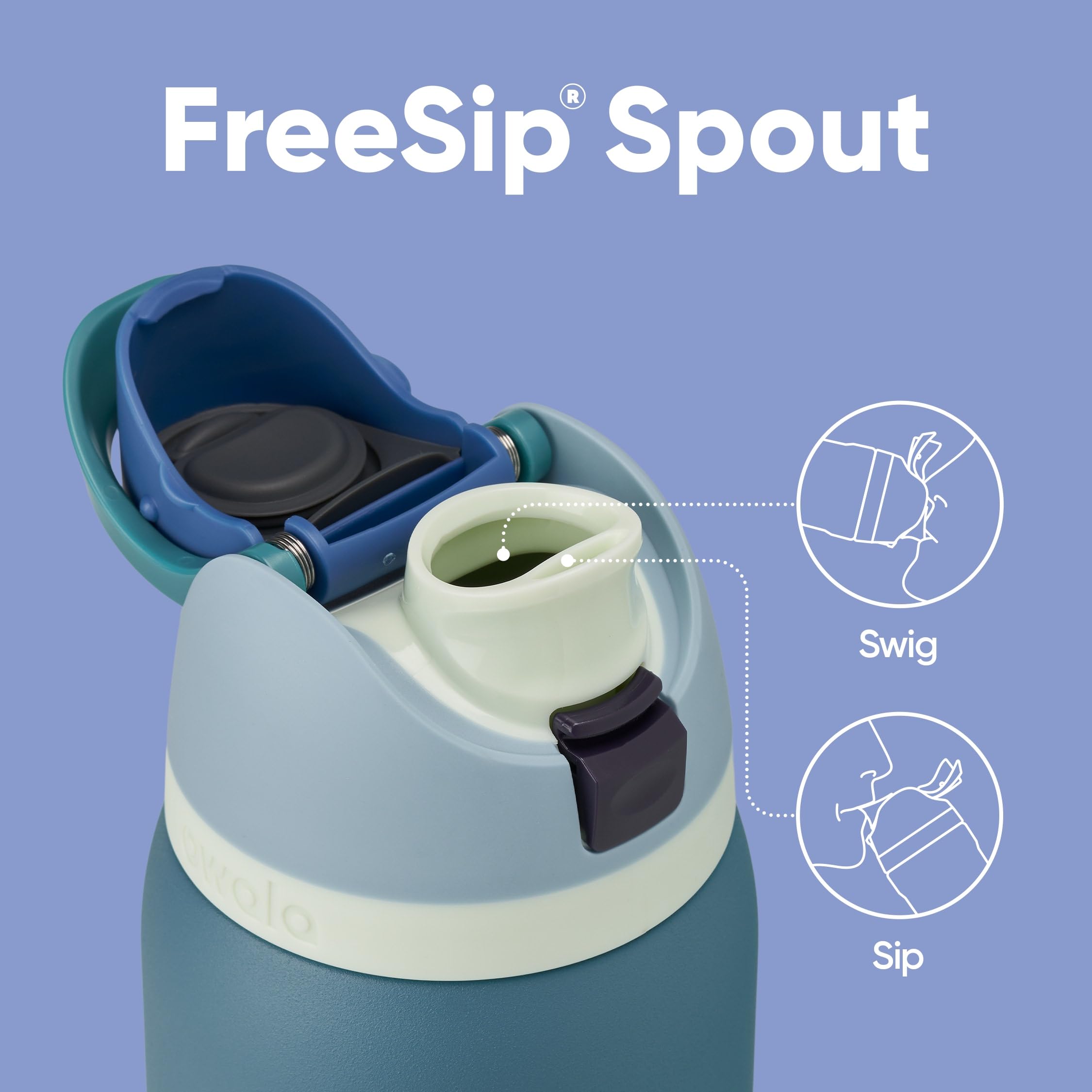 Owala FreeSip Insulated Stainless Steel Water Bottle with Straw, BPA-Free Sports Water Bottle, Great for Travel, 40 Oz, Denim