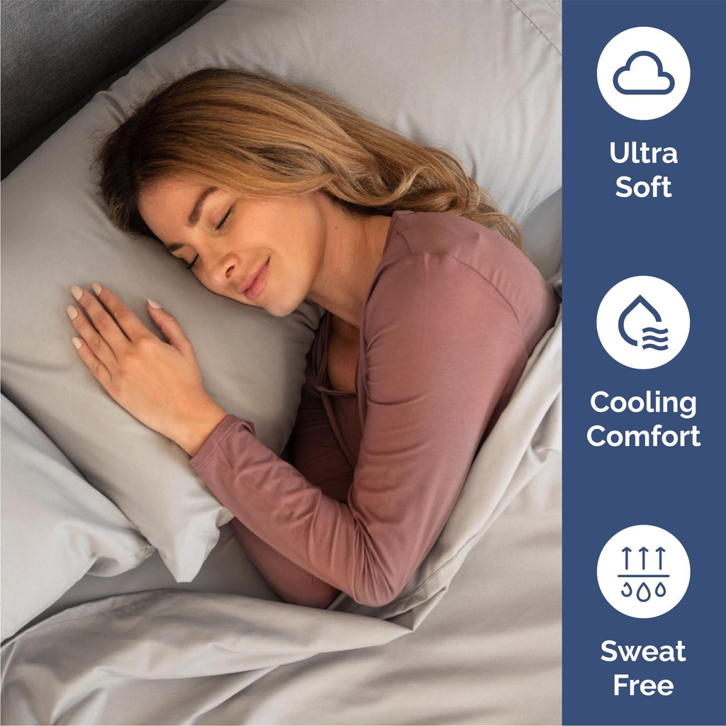 Full Size 4 Piece Sheet Set - Comfy Breathable & Cooling Sheets - Hotel Luxury Bed Sheets for Women and Men - Deep Pockets, Easy-Fit, Soft and Wrinkle Free Sheets - Light Grey Oeko-Tex Bed Sheet Set