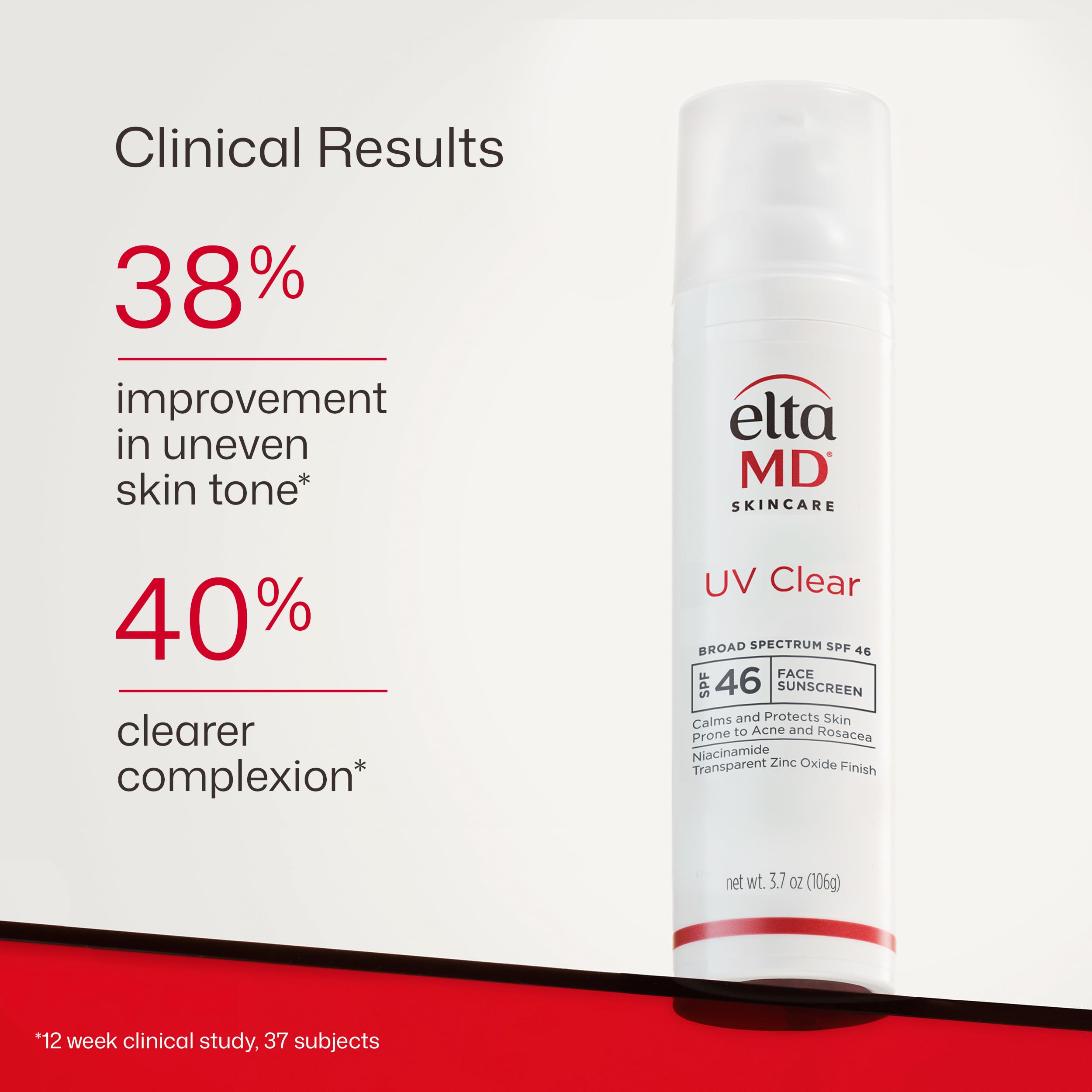EltaMD UV Clear Face Sunscreen SPF 46, Oil Free Sunscreen with Zinc Oxide, Dermatologist Recommended, For Acne-Prone Sensitive Skin, 3.7 oz