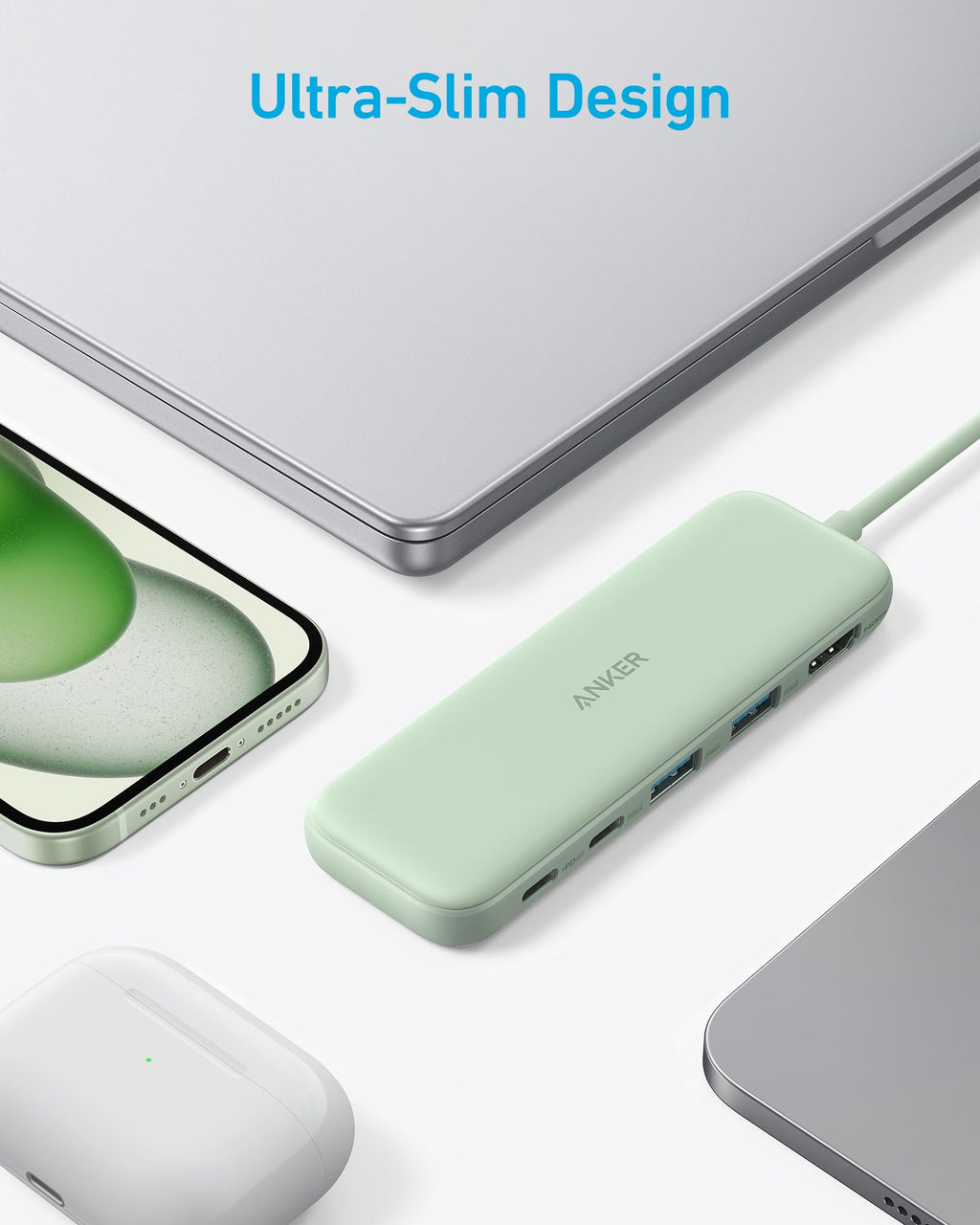 Anker USB C Hub, 5-in-1 USBC to HDMI Hub with 4K Display, 5Gbps USB-C and 2 5Gbps USB-A Data Ports for MacBook Pro, MacBook Air, Dell XPS, Lenovo Thinkpad, HP Laptops and More (Green)