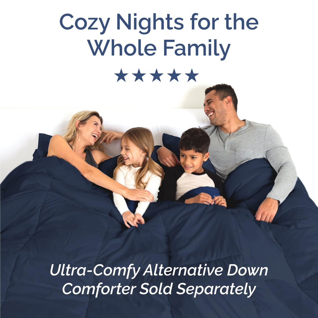 Full Size 4 Piece Sheet Set - Comfy Breathable & Cooling Sheets - Hotel Luxury Bed Sheets for Women & Men - Deep Pockets, Easy-Fit, Extra Soft & Wrinkle Free Sheets - Navy Blue Oeko-Tex Bed Sheet Set