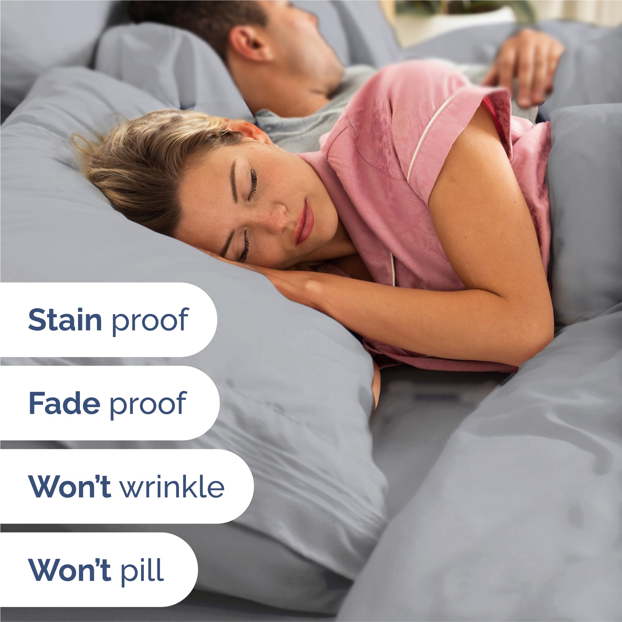 King Size 4 Piece Sheet Set - Comfy Breathable & Cooling Sheets - Hotel Luxury Bed Sheets for Women and Men - Deep Pockets, Easy-Fit, Soft and Wrinkle Free Sheets - Steel Blue Oeko-Tex Bed Sheet Set