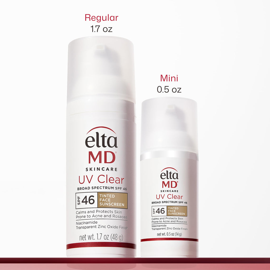 EltaMD UV Clear Tinted Face Sunscreen, SPF 46 Oil- Free Tinted Moisturizer with Zinc Oxide, Dermatologist Recommended Sunscreen, 0.5 oz Pump