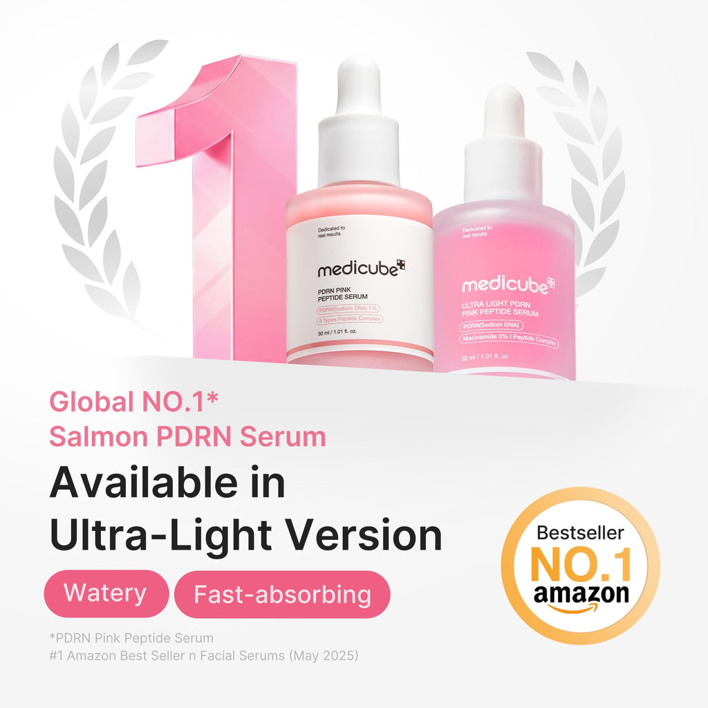 medicube PDRN Pink Peptide Serum with Salmon DNA | Ultra Light Hydrating Serum with Hyaluronic Acid | Fast-Absorbing Glow Care for Skin Clarity | Korean Skincare, 3.71 fl. Oz