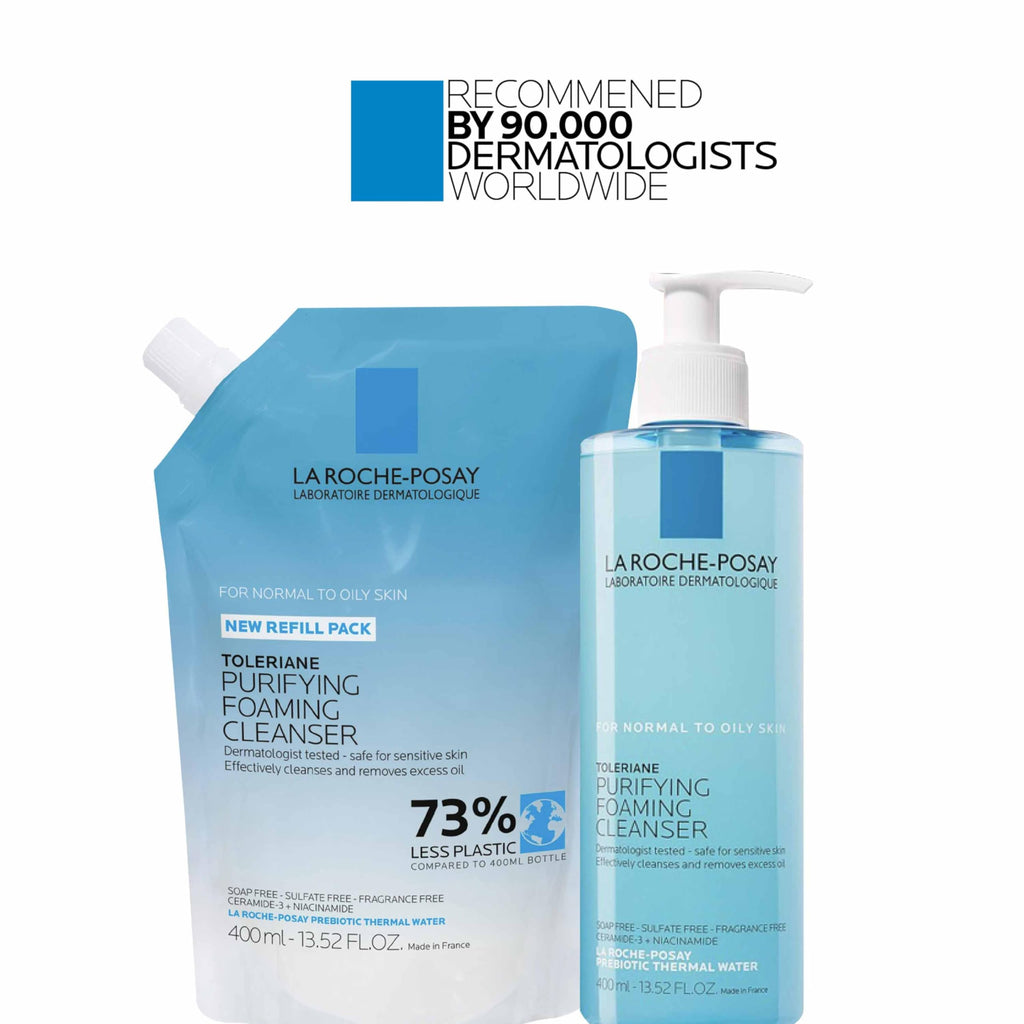 La Roche-Posay Toleriane Purifying Foaming Facial Cleanser, Niacinamide + Ceramides + Prebiotic Thermal Water, Oil Free Face Wash For Oily Skin, Pore Cleanser Safe For Sensitive Skin, Soap Free