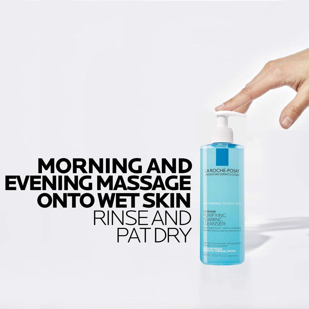 La Roche-Posay Toleriane Purifying Foaming Facial Cleanser, Oil Free Face Wash for Women & Men with Niacinamide + Ceramides, Pore Cleanser Safe For Sensitive Skin, Won’t Dry Out Skin, Soap Free, 200ml