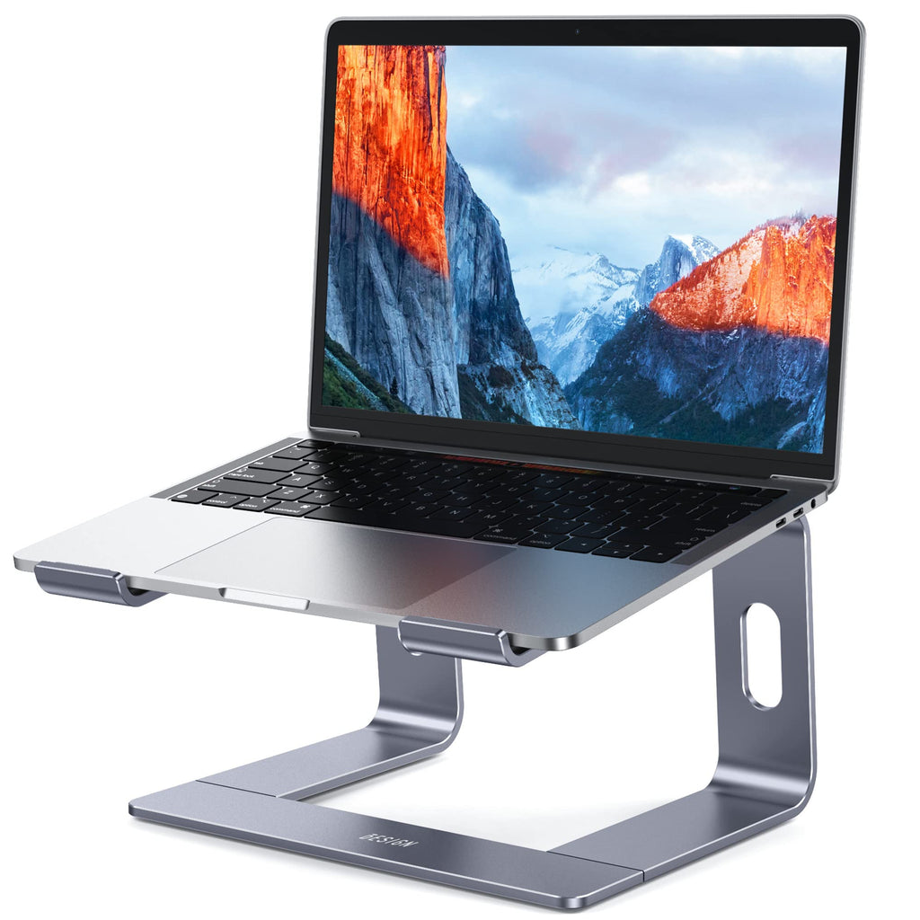 BESIGN LS03 Aluminum Laptop Stand, Ergonomic Detachable Computer Stand, Notebook Holder, Laptop Mount Compatible with Air, Pro, Dell, HP, Lenovo More 10-15.6" Laptops, Space Gray