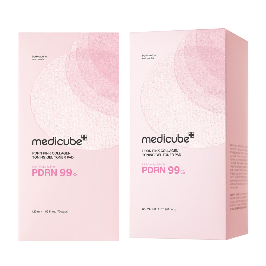 medicube Toner Pads Salmon DNA PDRN Pink Collagen Jelly Pad | Korean Gel Toner Pad | Niacinamide, Madecassoside, Retinol | Soothing, Radiance, Uneven Skin Tone | Korean Skin Care | 70 Pads (1 Pack)