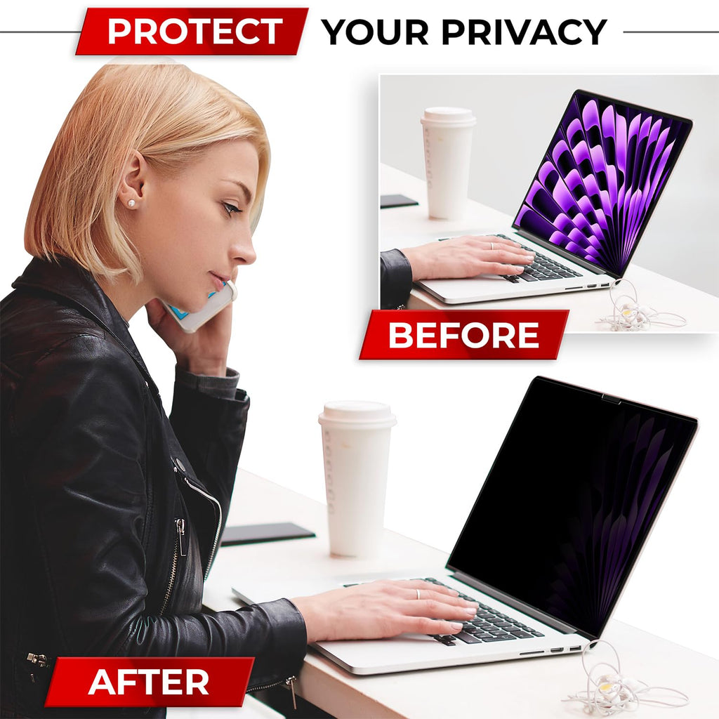 SightPro Magnetic Privacy Screen for MacBook Air 13 & 13.6 Inch (2022-2026, M2-M5) Patented Removable Laptop Privacy Filter Shield and Protector