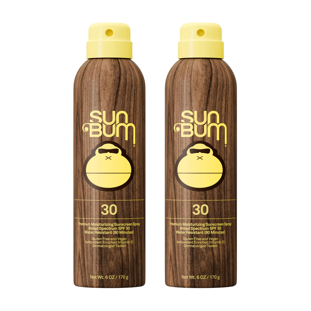 Sun Bum Original SPF 30 Sunscreen Body Spray - Broad Spectrum Moisturizing Sunscreen with Vitamin E - Hawaii 104 Act Compliant (Made without Octinoxate & Oxybenzone) - 6 oz (Pack of 2)