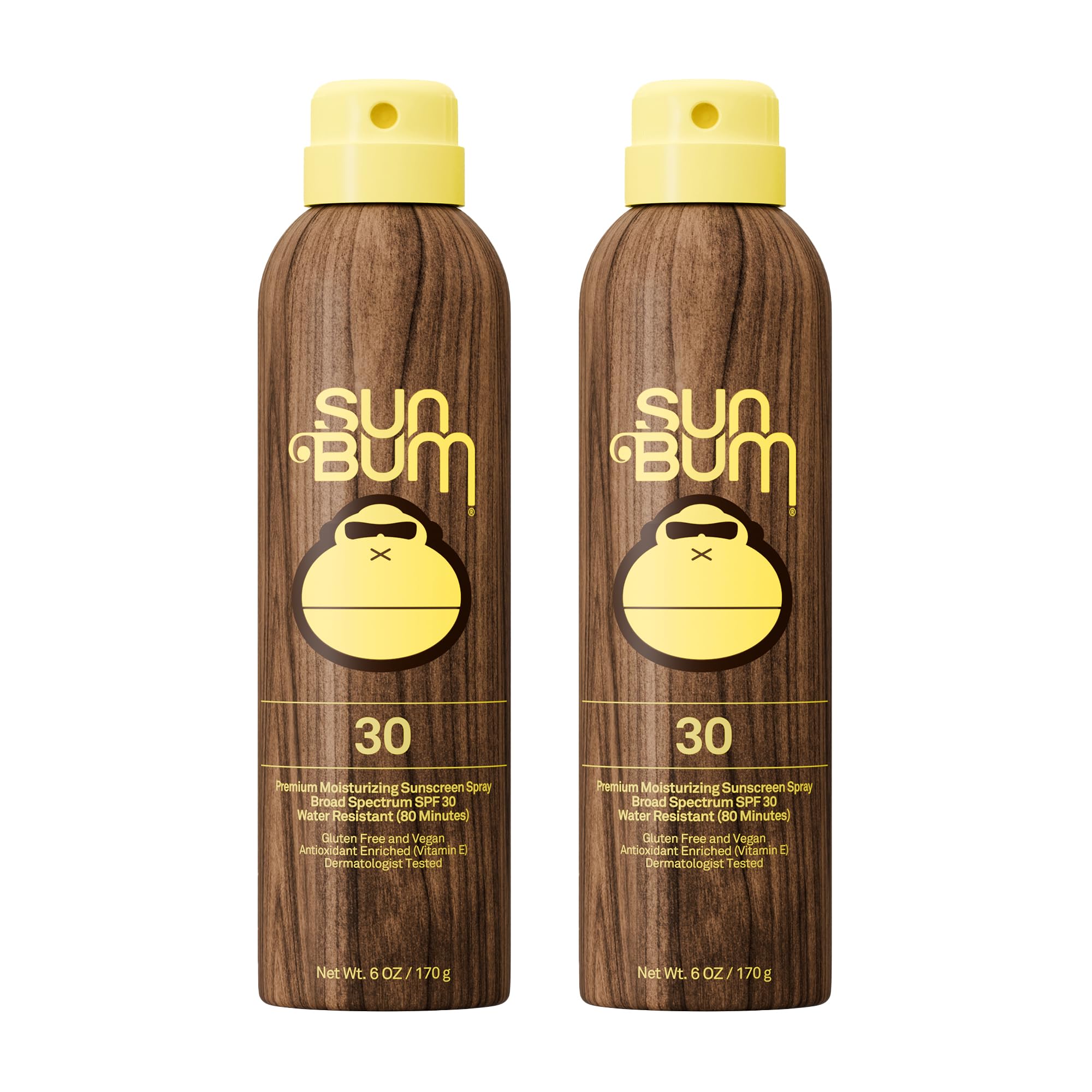 Sun Bum Original SPF 30 Sunscreen Body Spray - Broad Spectrum Moisturizing Sunscreen with Vitamin E - Hawaii 104 Act Compliant (Made without Octinoxate & Oxybenzone) - 6 oz (Pack of 2)