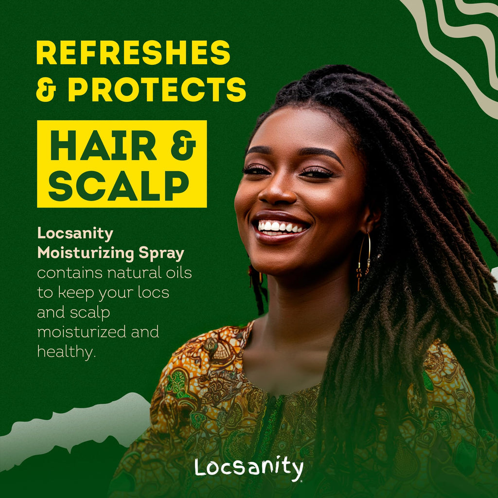 Loc Spray - Locsanity Daily Moisturizing Rosewater & Peppermint Spray for Locs, Dreadlocks - Lightweight Frizz Control Hair & Scalp Moisturizer - Natural Loc Care (8 fl oz)