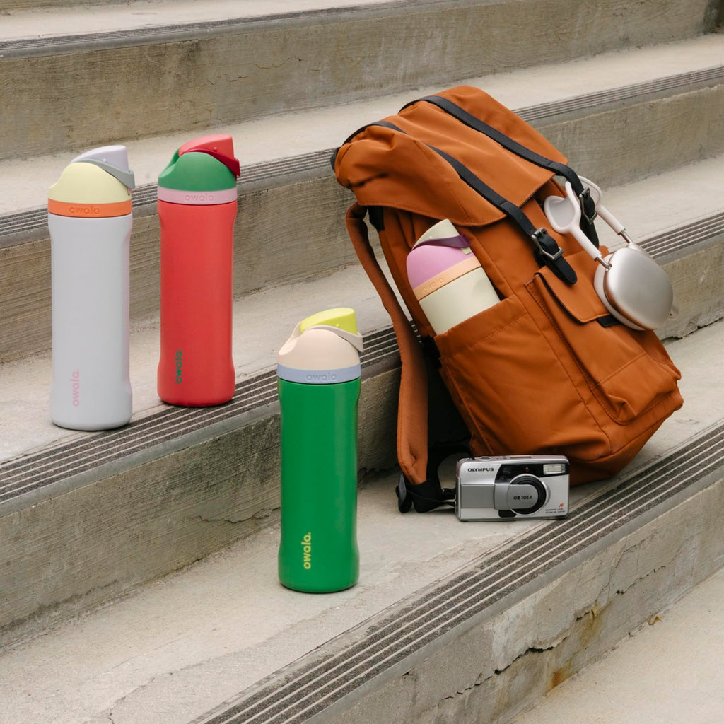 Owala FreeSip Insulated Stainless Steel Water Bottle with Straw, BPA-Free Sports Water Bottle, Great for Travel, 24 Oz, Boneyard