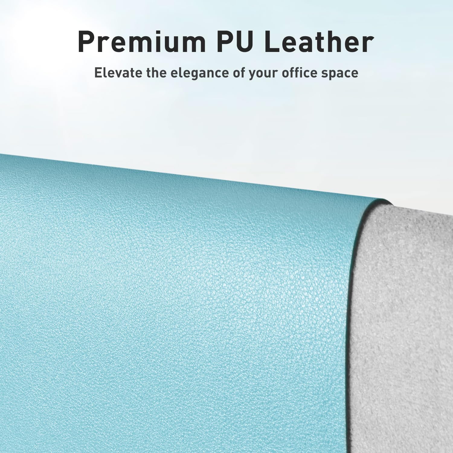 Aothia Large PU Leather Desk Pad Protector – Non-Slip Mouse Pad & Writing Mat for Office/Home, Waterproof, Easy to Clean(23.6" x 13.7", Blue Topaz)