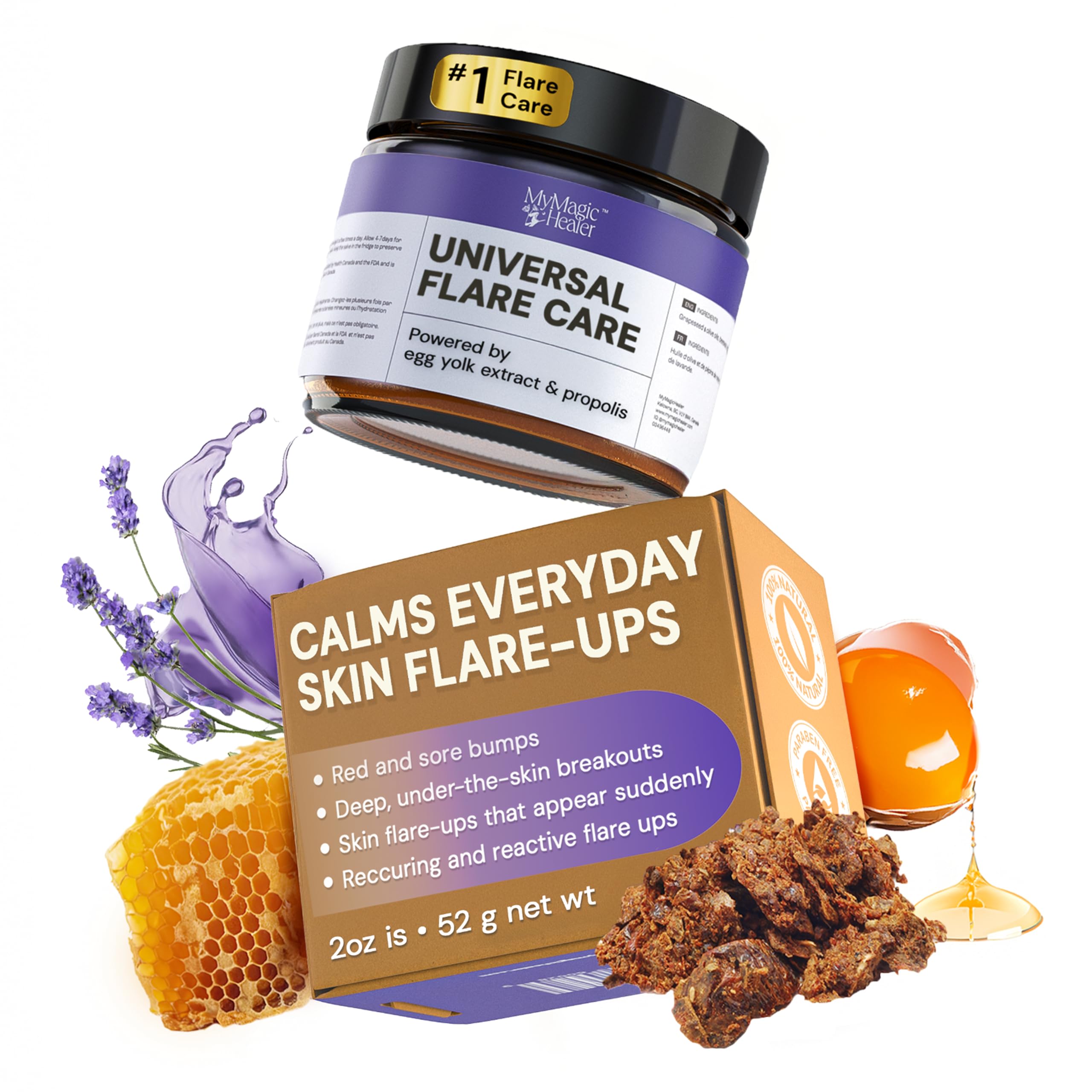 MyMagicHealer Universal Flare Care – Solution for Everyday Skin Flare-Ups | Drawing Salve for Boils & Cysts, Hidradenitis Suppurativa, Folliculitis | Irritated Skin and Chafing Relief 2 oz
