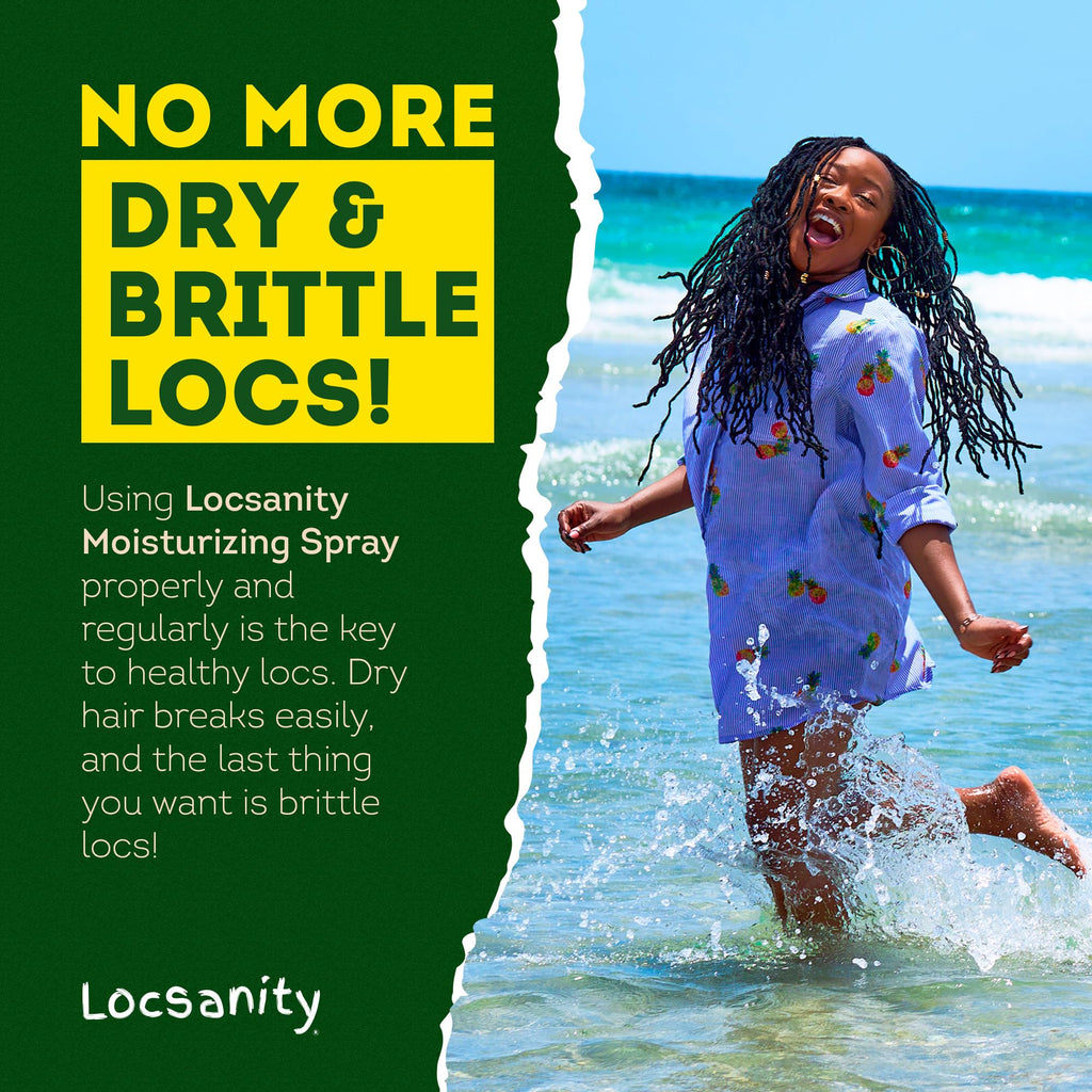 Loc Spray - Locsanity Daily Moisturizing Rosewater & Peppermint Spray for Locs, Dreadlocks - Lightweight Frizz Control Hair & Scalp Moisturizer - Natural Loc Care (12 fl oz)
